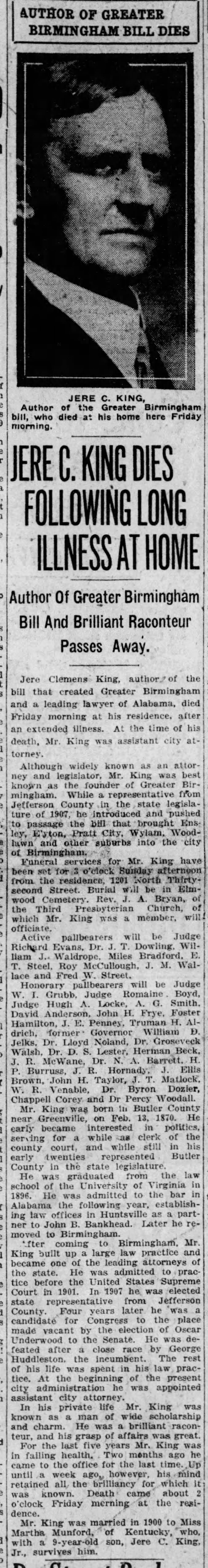 Jere C. King obituary